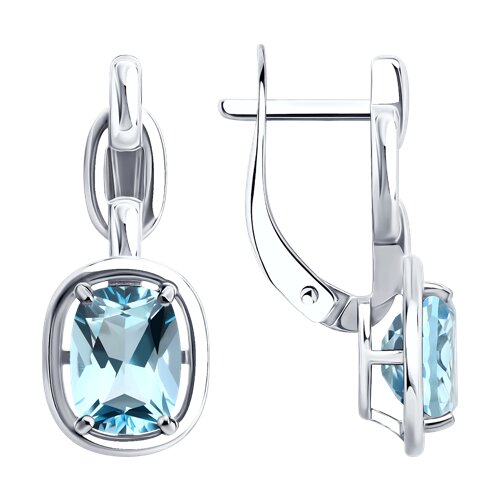 Серьги из серебра c топазом