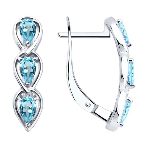 Серьги из серебра c топазом