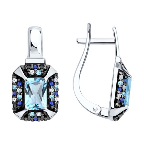 Серьги из серебра c топазом
