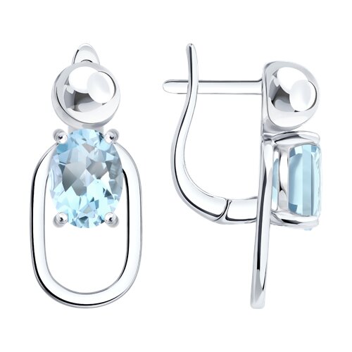 Серьги из серебра c топазом