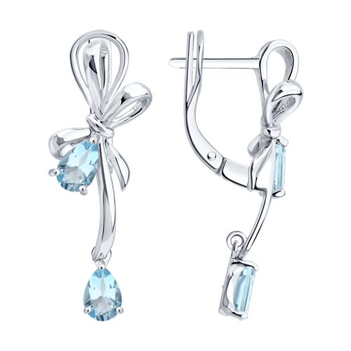 Серьги из серебра c топазом