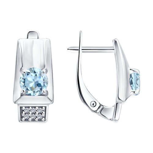 Серьги из серебра c топазом
