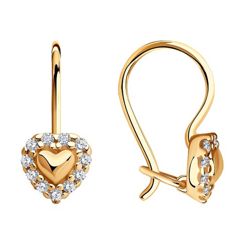Серьги детские из серебра c фианитом