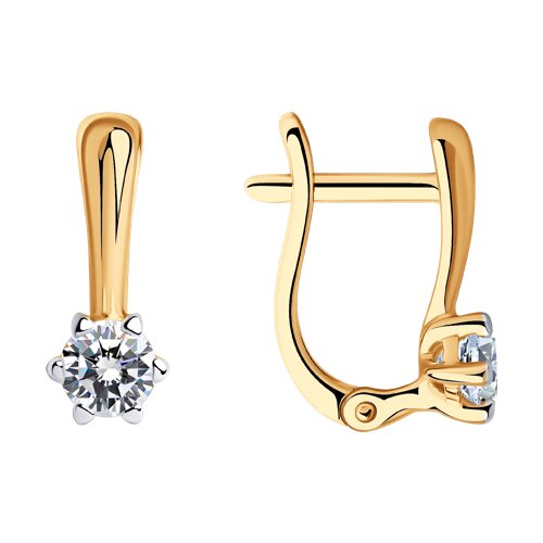 Серьги из серебра c фианитом