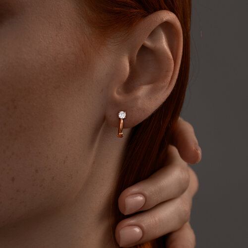 Серьги из серебра c фианитом — фото 3