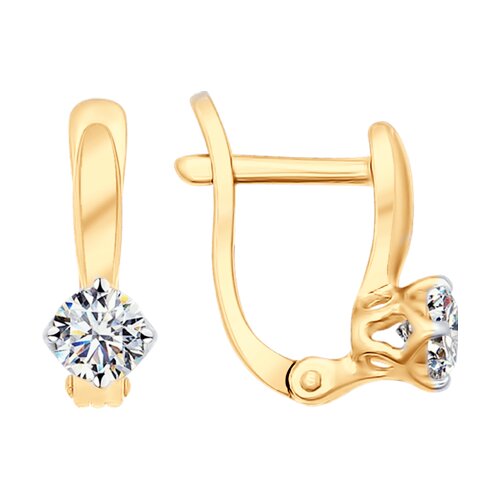 Серьги из серебра c фианитом