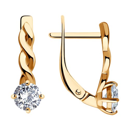 Серьги из серебра c фианитом
