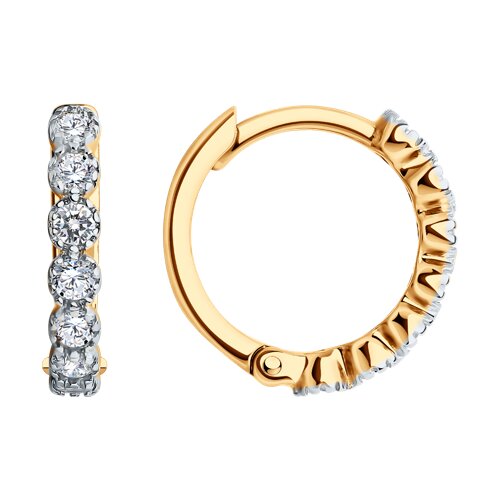 Серьги конго из серебра c фианитом