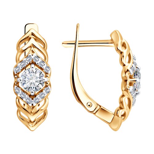 Серьги из серебра c фианитом