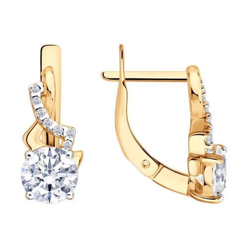 Серьги из серебра c фианитом