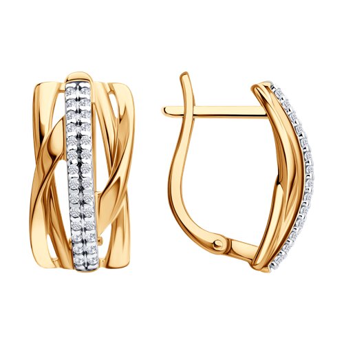 Серьги из серебра c фианитом