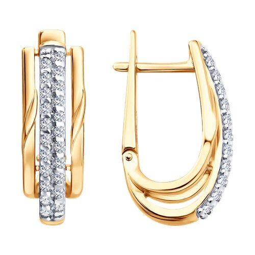 Серьги из серебра c фианитом