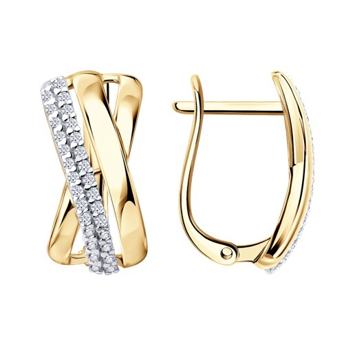 Серьги из серебра c фианитом