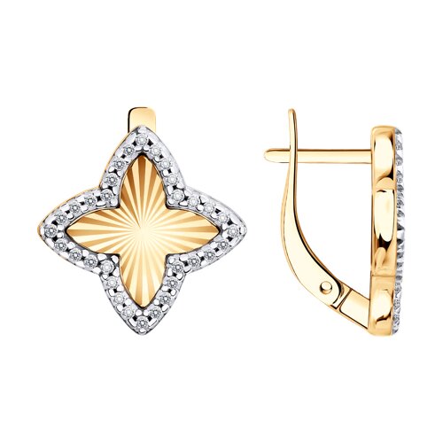 Серьги из серебра c фианитом