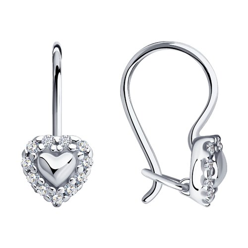 Серьги детские из серебра c фианитом