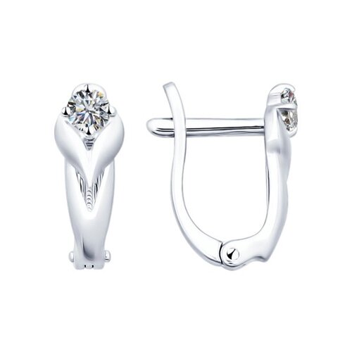Серьги из серебра c фианитом