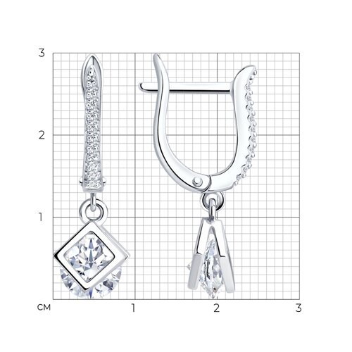 Серьги из серебра c фианитом — фото 2