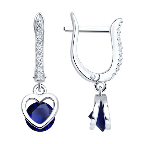 Серьги из серебра c фианитом