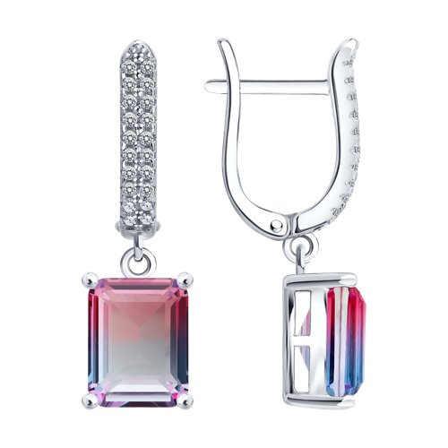 Серьги из серебра c фианитом