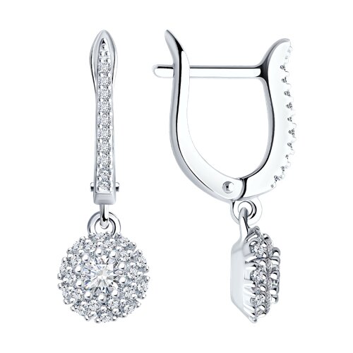 Серьги из серебра c фианитом