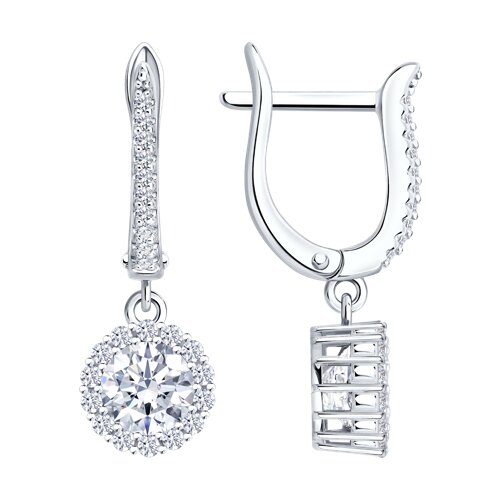 Серьги из серебра c фианитом