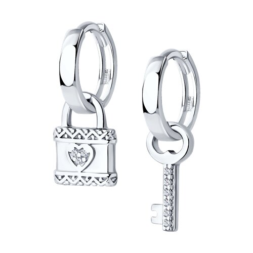 Серьги из серебра c фианитом