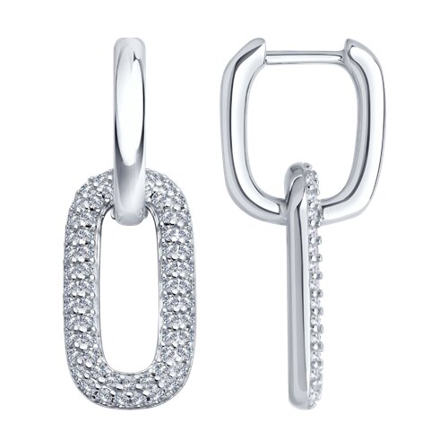 Серьги из серебра c фианитом