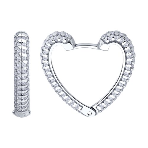 Серьги из серебра c фианитом