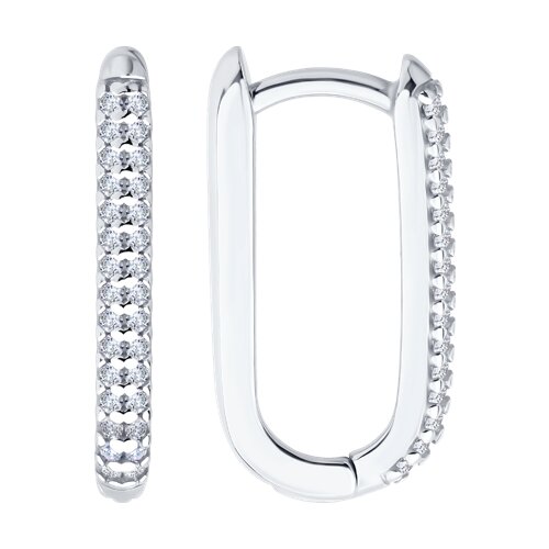 Серьги из серебра c фианитом