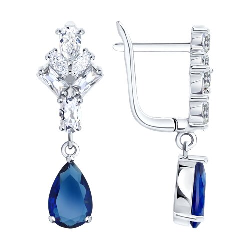 Серьги из серебра c фианитом
