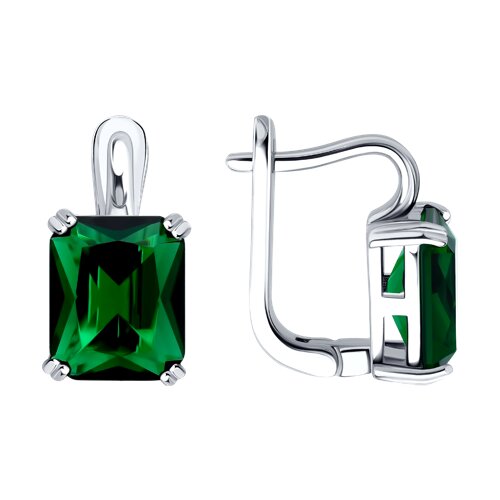 Серьги из серебра c фианитом