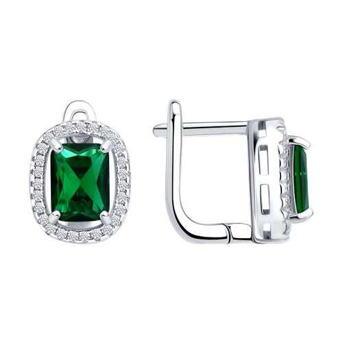 Серьги из серебра c фианитом