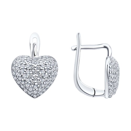 Серьги из серебра c фианитом