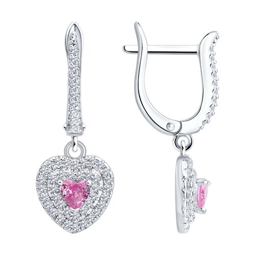 Серьги из серебра c фианитом