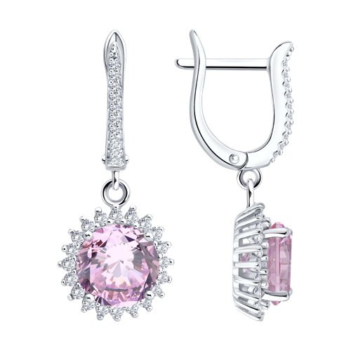 Серьги из серебра c фианитом