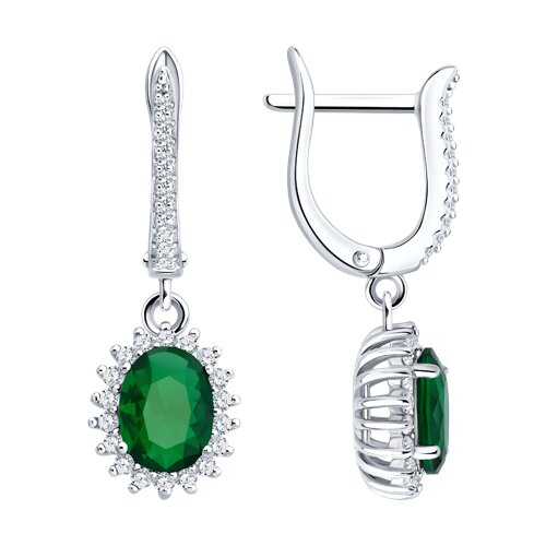 Серьги из серебра c фианитом