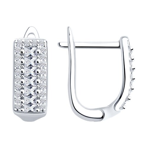 Серьги из серебра c фианитом