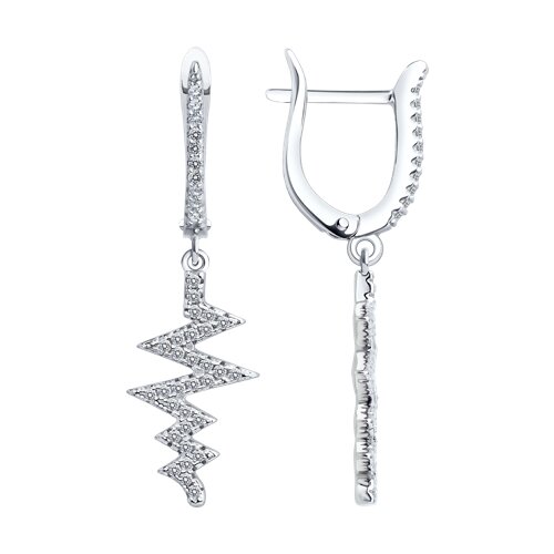 Серьги из серебра c фианитом