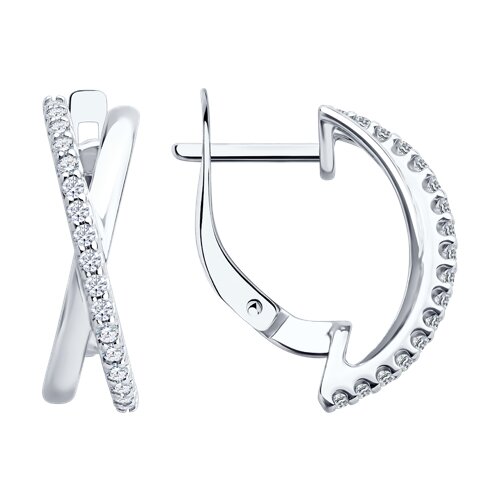 Серьги из серебра c фианитом