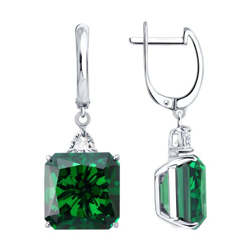 Серьги из серебра c фианитом