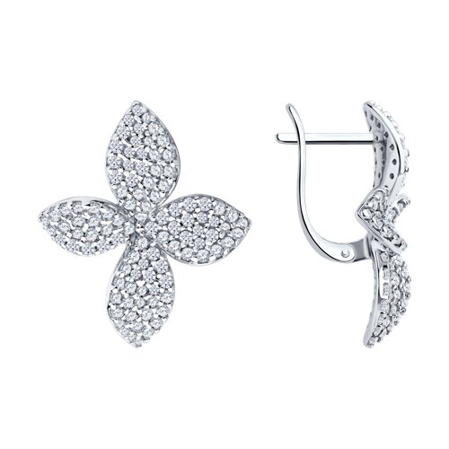 Серьги из серебра c фианитом