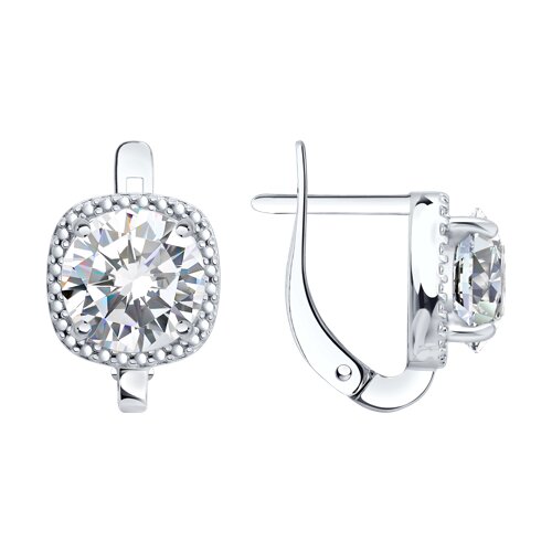 Серьги из серебра c фианитом