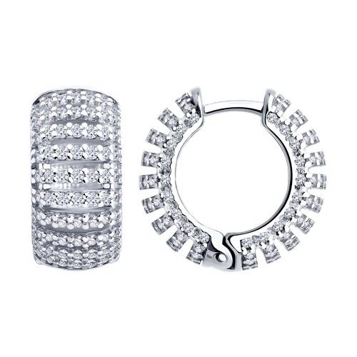 Серьги из серебра c фианитом