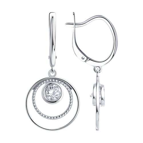 Серьги из серебра c фианитом