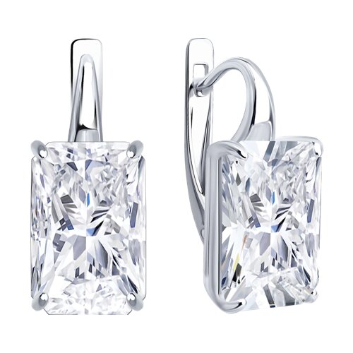 Серьги из серебра c фианитом