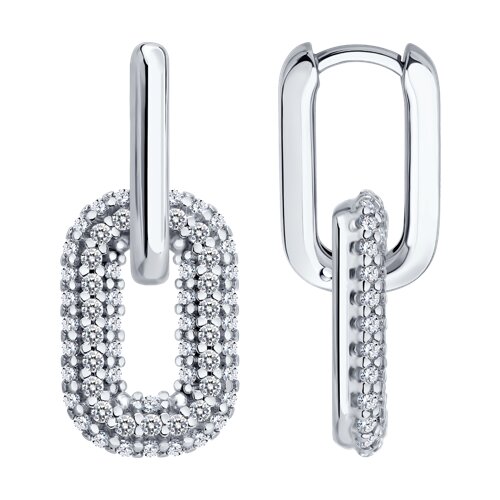 Серьги из серебра c фианитом