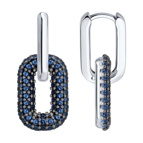 Серьги из серебра c фианитом