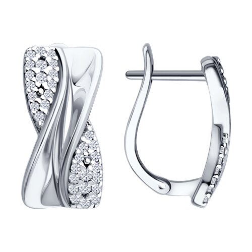 Серьги из серебра c фианитом