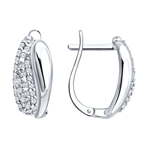 Серьги из серебра c фианитом
