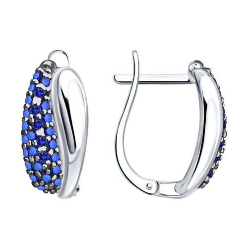 Серьги из серебра c фианитом